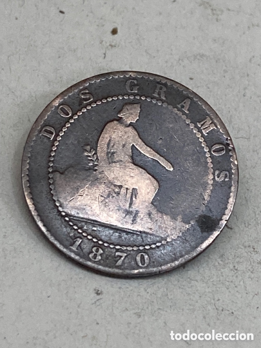 Monedas de Espa&ntilde;a: Moneda 2 c&eacute;ntimos 1870 X21 - Foto 2