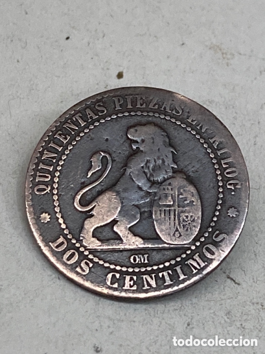 Monedas de Espa&ntilde;a: Moneda 2 c&eacute;ntimos 1870 X21 - Foto 1