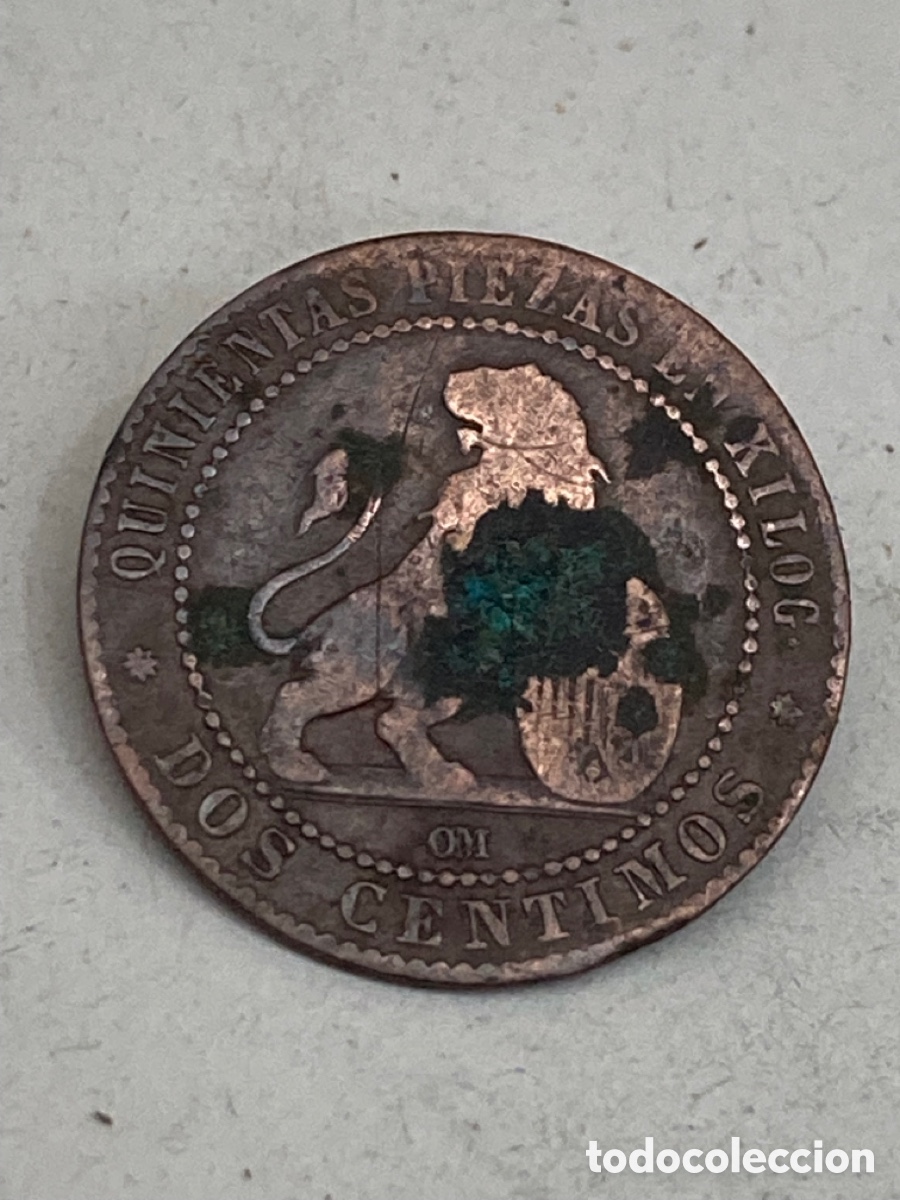 Monedas de Espa&ntilde;a: Moneda 2 c&eacute;ntimos 1870 X22 - Foto 2