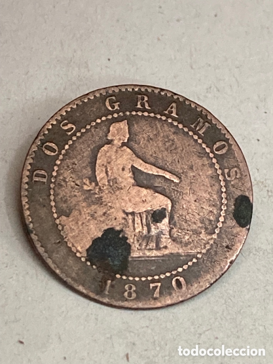 Monedas de Espa&ntilde;a: Moneda 2 c&eacute;ntimos 1870 X22 - Foto 1
