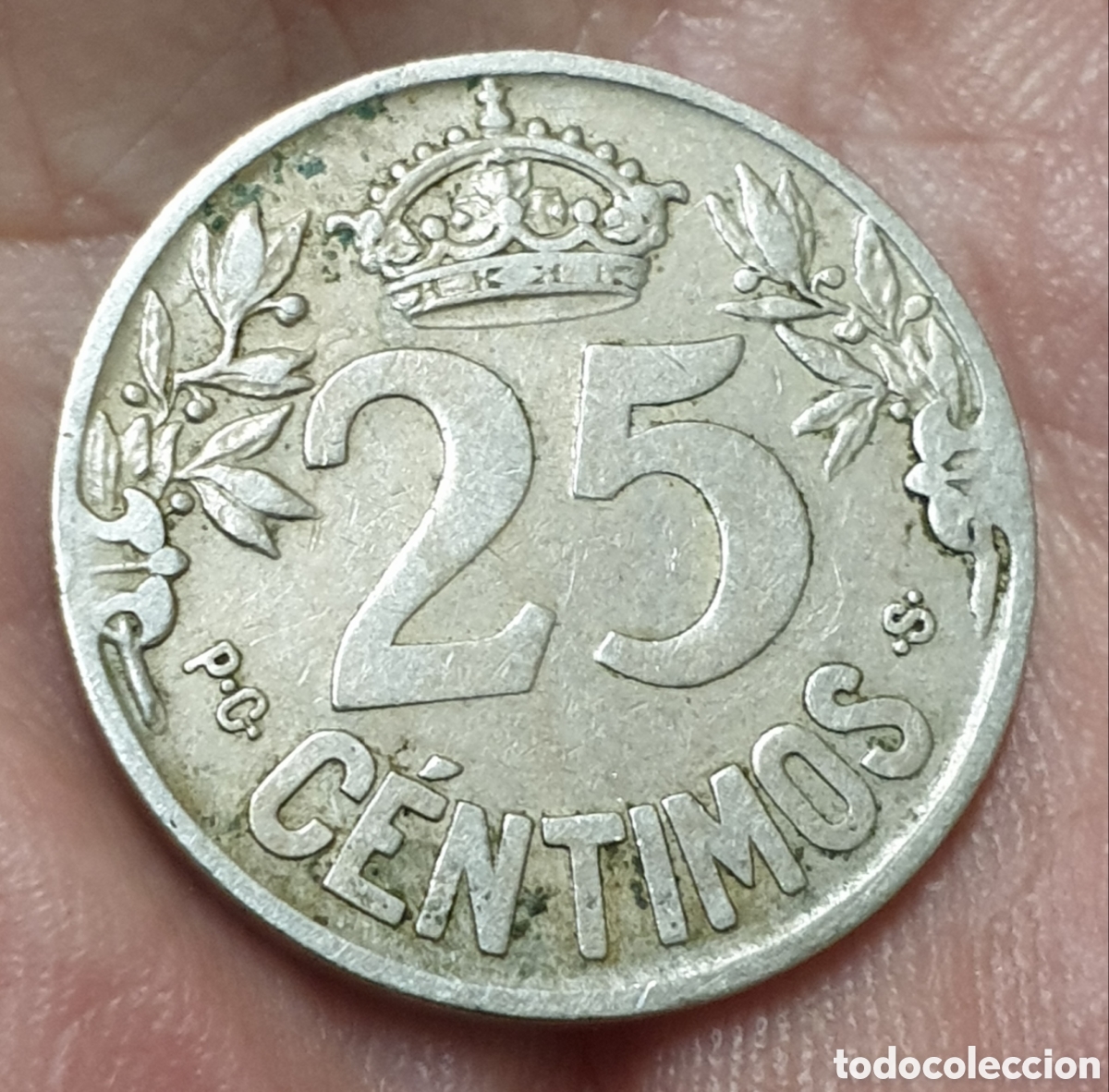 Monedas de Espa&ntilde;a: Moneda Espa&ntilde;a Alfonso XIII 25 c&eacute;ntimos 1925 - Foto 2