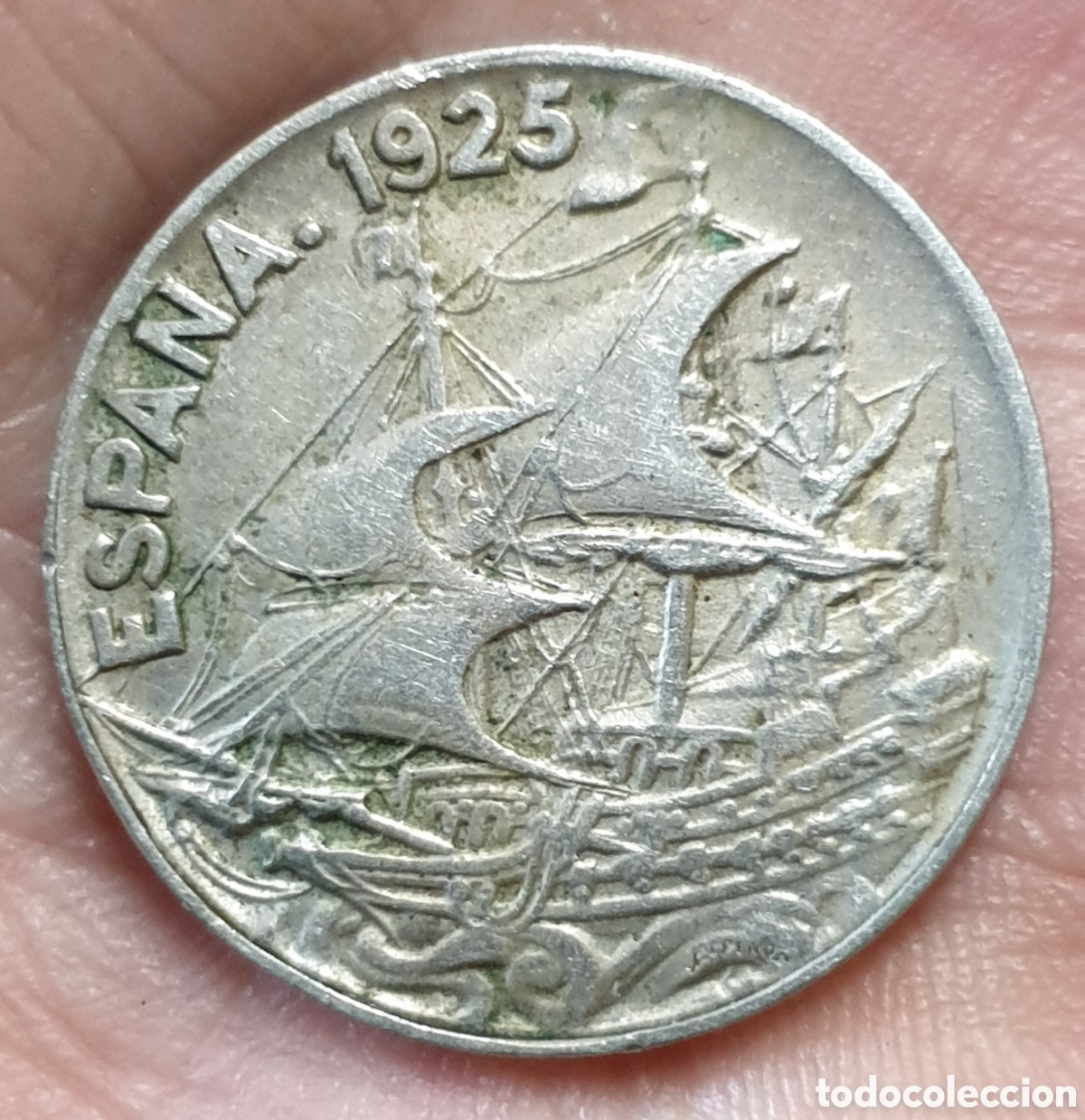 Monedas de Espa&ntilde;a: Moneda Espa&ntilde;a Alfonso XIII 25 c&eacute;ntimos 1925 - Foto 1
