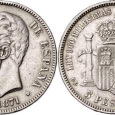 Monedas de España: 5 PESETAS AMADEO I 1871*18-74 DE.M.