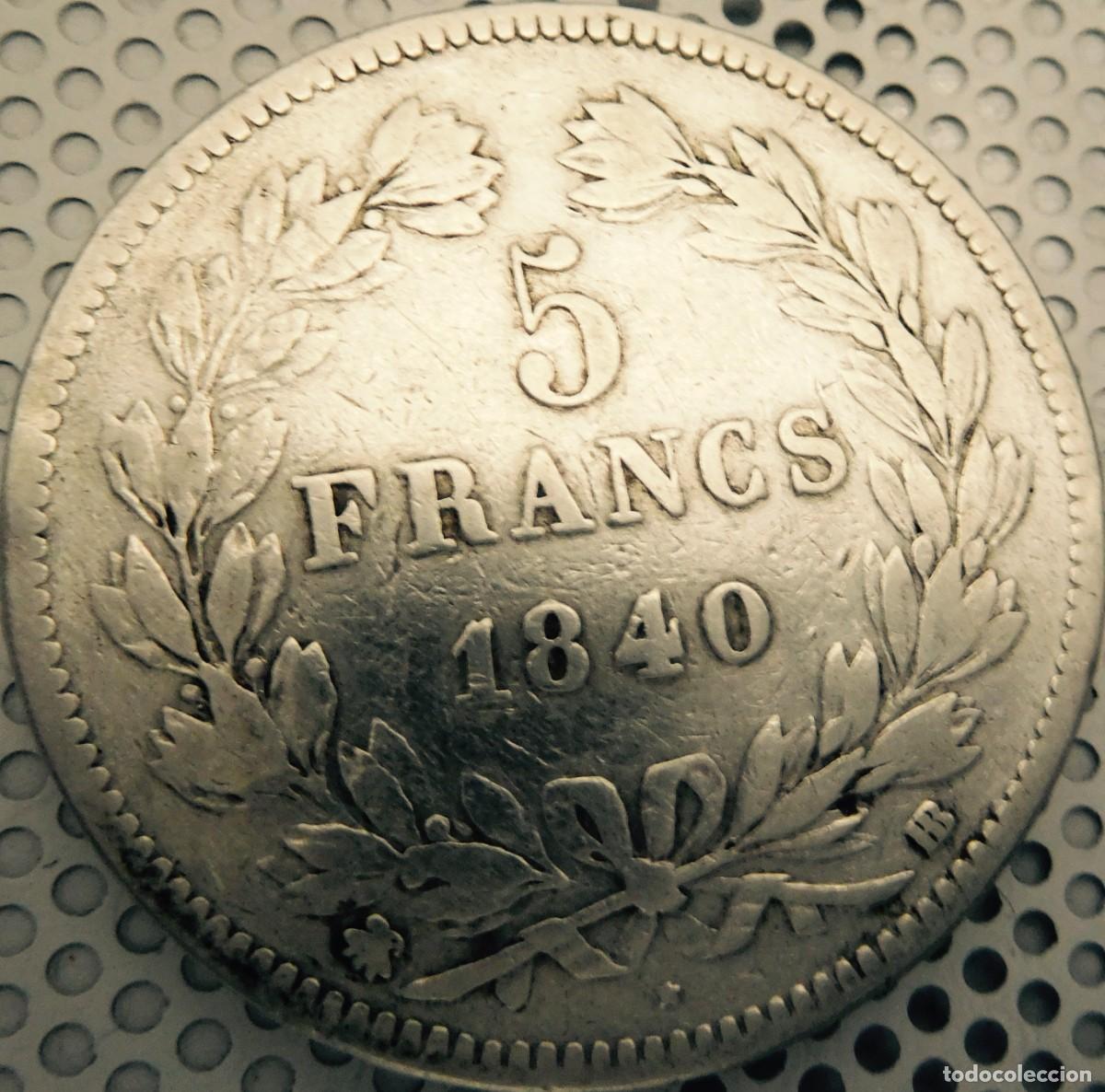 Monedas de Espa&ntilde;a: Moneda de plata de 5 francos, del Louis Phillippe - Foto 2