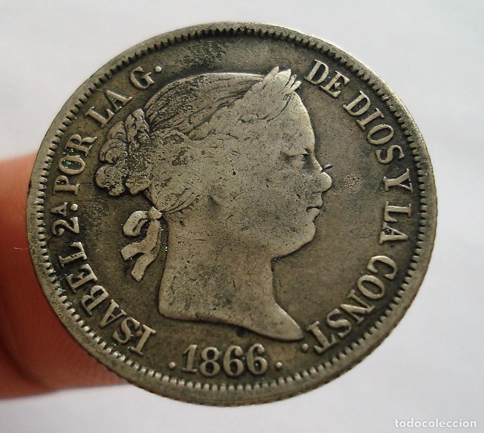 Monedas de Espa&ntilde;a: SPAIN 40 CENTIMOS DE ESCUDO 1866 MADRID. ISABEL II. SILVER, PLATA. - Foto 1