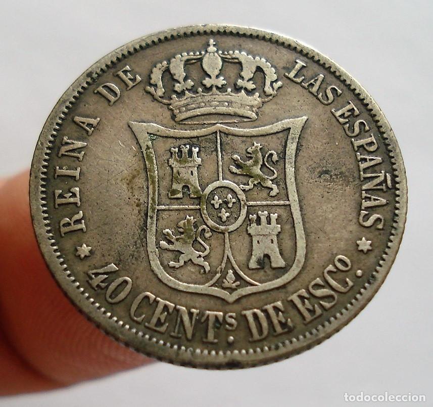 Monedas de Espa&ntilde;a: SPAIN 40 CENTIMOS DE ESCUDO 1866 MADRID. ISABEL II. SILVER, PLATA. - Foto 2