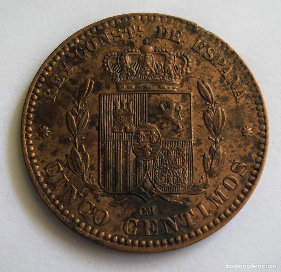 Monedas de Espa&ntilde;a: SPAIN 5 CENTIMOS 1878 ALFONSO XII. - Foto 3