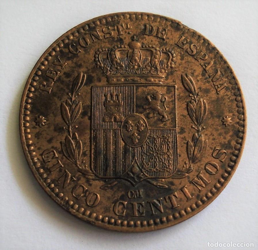 Monedas de Espa&ntilde;a: SPAIN 5 CENTIMOS 1878 ALFONSO XII. - Foto 5
