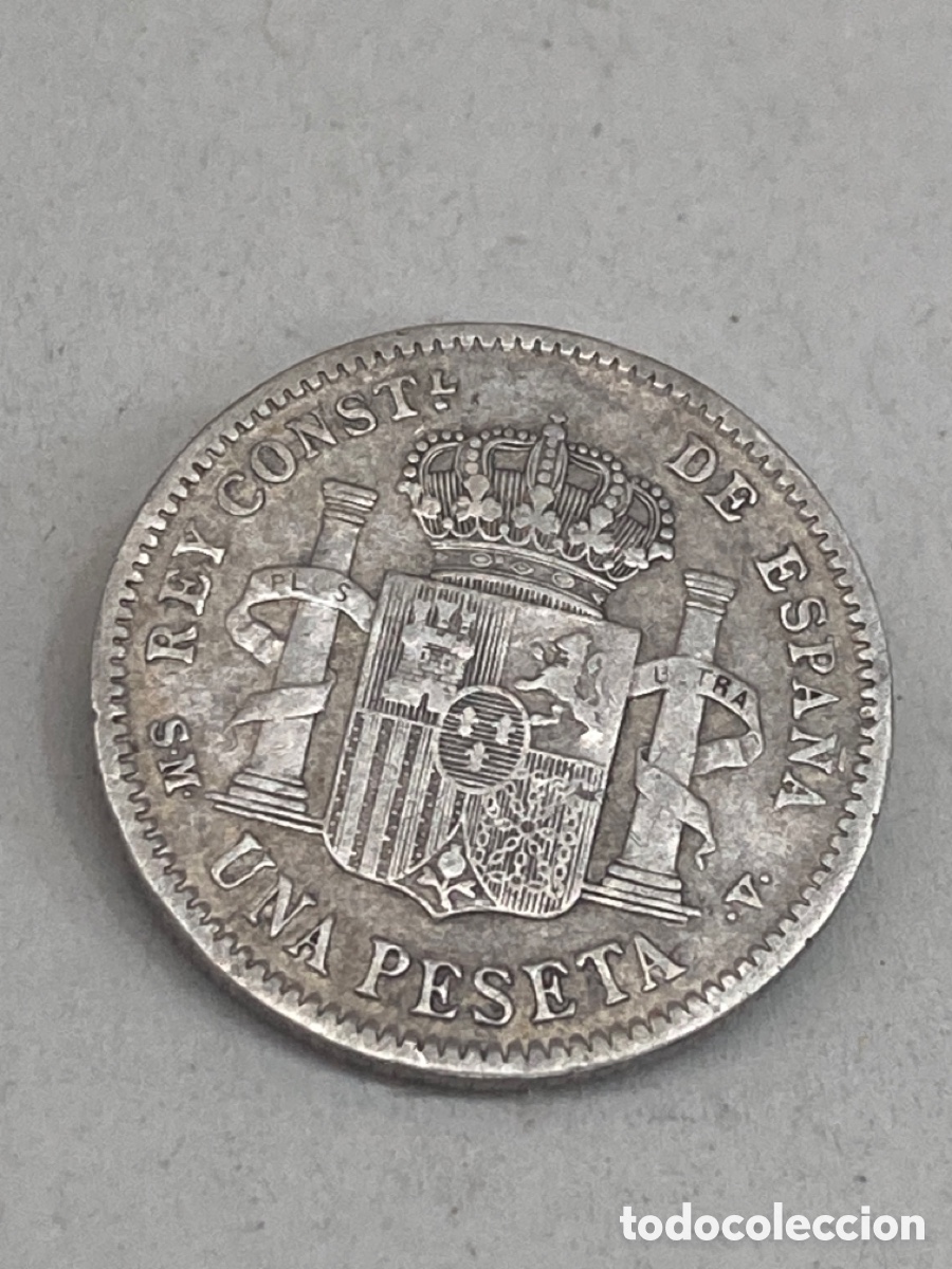 Monedas de Espa&ntilde;a: Moneda 1 peseta 1904 M15 - Foto 2