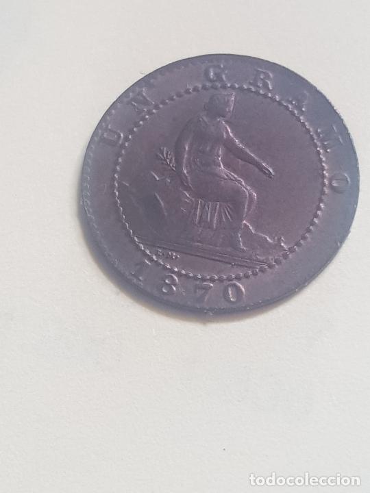 Monedas de Espa&ntilde;a: 1 CENTIMO 1870 GOBIERNO PROVISIONAL (no limpiada) - Foto 1
