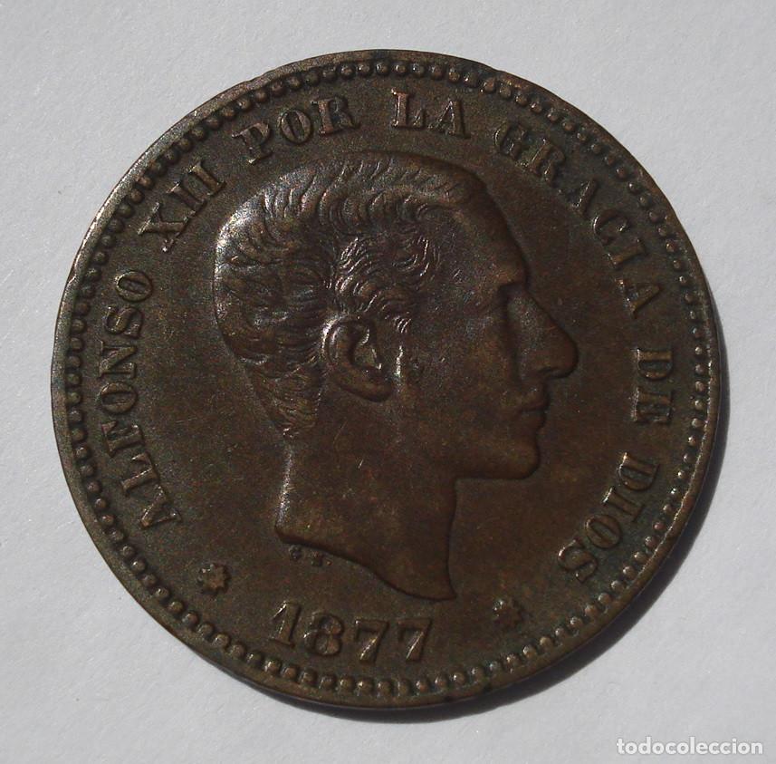 Monedas de Espa&ntilde;a: SPAIN 5 CENTIMOS 1877. ALFONSO XII. - Foto 3
