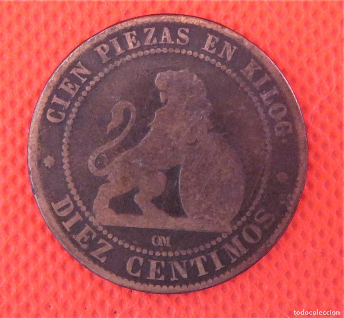 Monedas de Espa&ntilde;a: Moneda de 10 C&eacute;ntimos de 1870 - Foto 2
