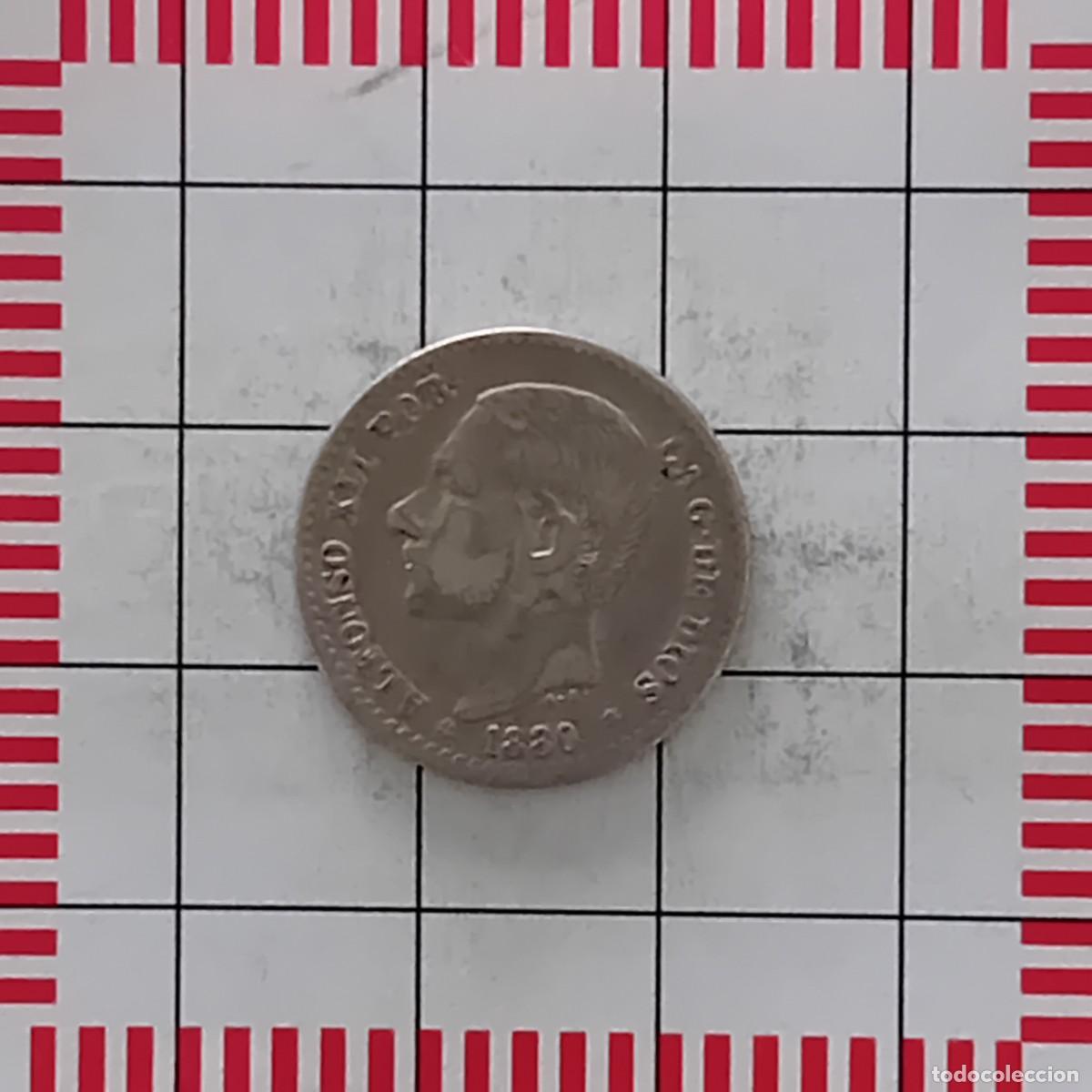 Monedas de Espa&ntilde;a: ALFONSO XII, 50 C&Eacute;NTIMOS 1880 *8-0 MSM. - Foto 1