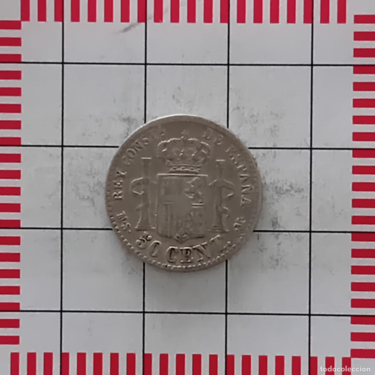 Monedas de Espa&ntilde;a: ALFONSO XII, 50 C&Eacute;NTIMOS 1880 *8-0 MSM. - Foto 2