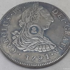 Monedas de España: RÉPLICA MONEDA 1791. RESELLO BANCO DE INGLATERRA REALIZADO PARA CIRCULAR COMO 4 CHELINES Y 9 PENIQUE