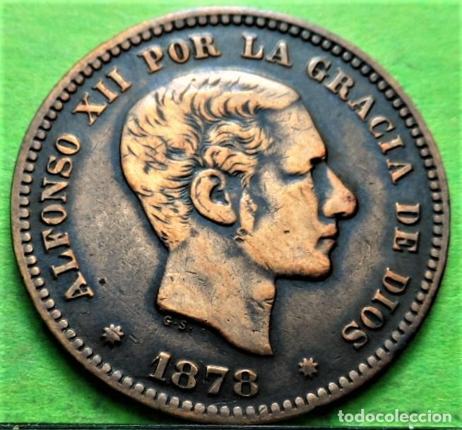 Monedas de Espa&ntilde;a: ALFONSO XII, 5 C&eacute;ntimos, 1878, MBC+, Cu - Foto 1