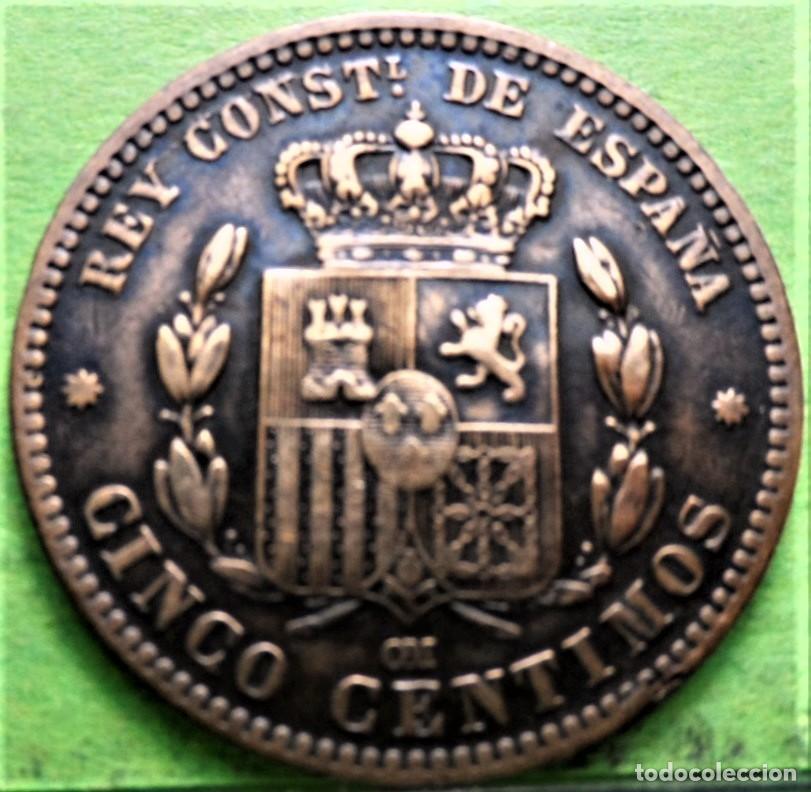 Monedas de Espa&ntilde;a: ALFONSO XII, 5 C&eacute;ntimos, 1878, MBC+, Cu - Foto 2