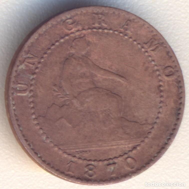 Monedas de Espa&ntilde;a: 1 ctms de 1870 Gobierno Provisional - Foto 1