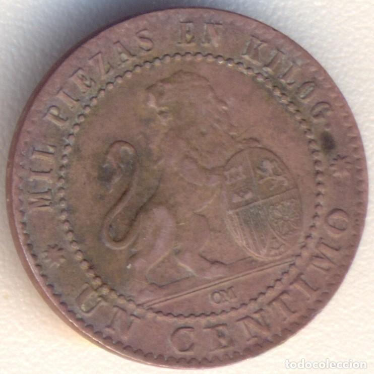 Monedas de Espa&ntilde;a: 1 ctms de 1870 Gobierno Provisional - Foto 2