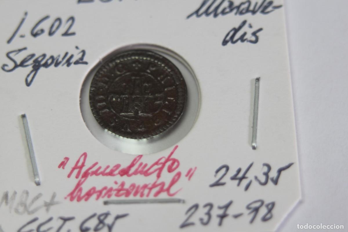 Monedas de Espa&ntilde;a: Moneda de 2 Maravedis de 1602 SEGOVIA en MBC+ Acueducto Horizontal - Foto 1