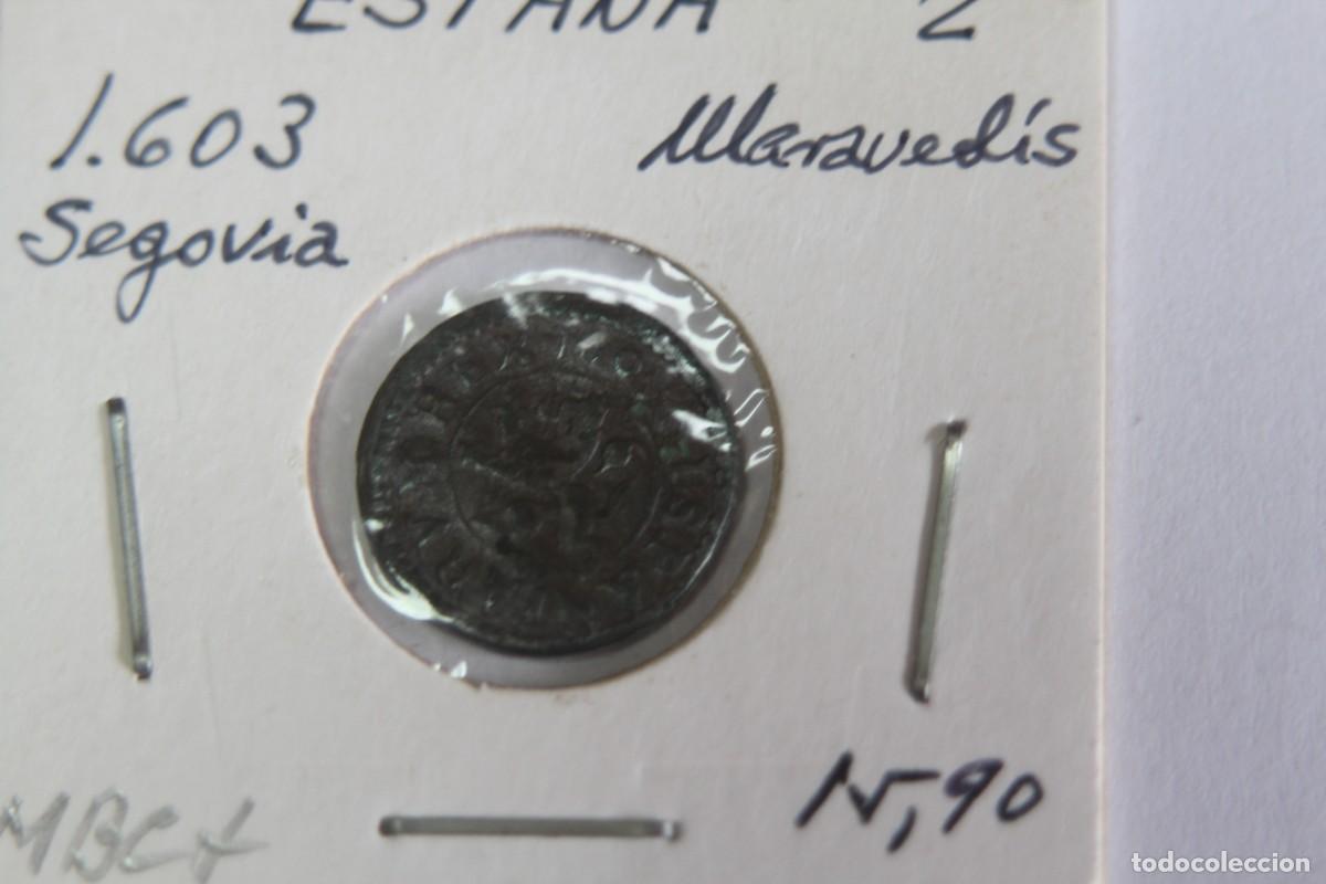Monedas de Espa&ntilde;a: Moneda de 2 Maravedis de 1603 SEGOVIA en BC, 2 de MBC+ - Foto 1