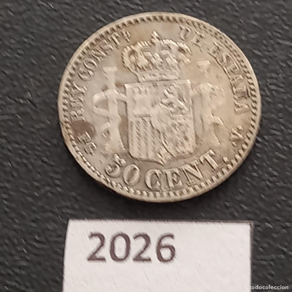 Monedas de Espa&ntilde;a: Espa&ntilde;a 50 c&eacute;ntimos 1894 - Foto 2