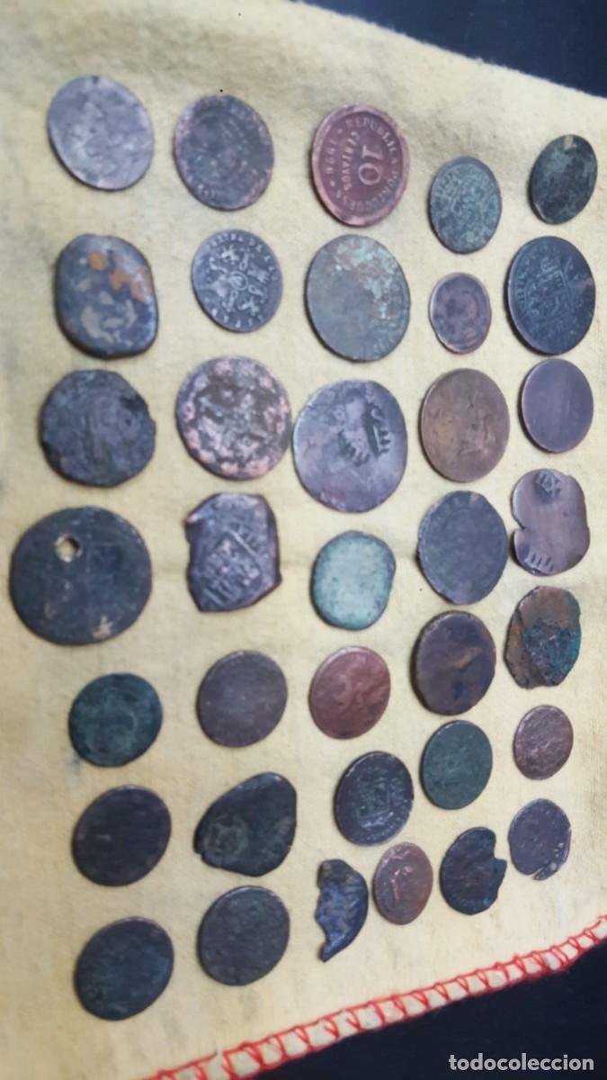 Monedas de Espa&ntilde;a: LOTE DE 36 COBRES ANTIGUOS - Foto 4