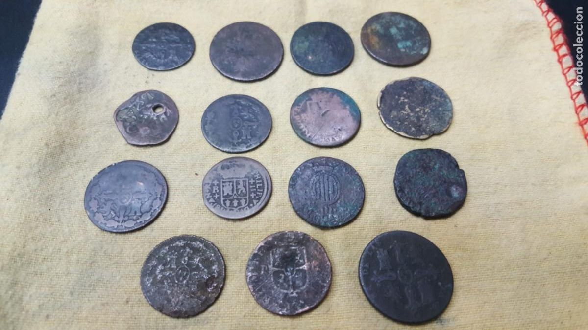 Monedas de Espa&ntilde;a: LOTE DE 15 COBRES ESPA&Ntilde;OLES - Foto 3