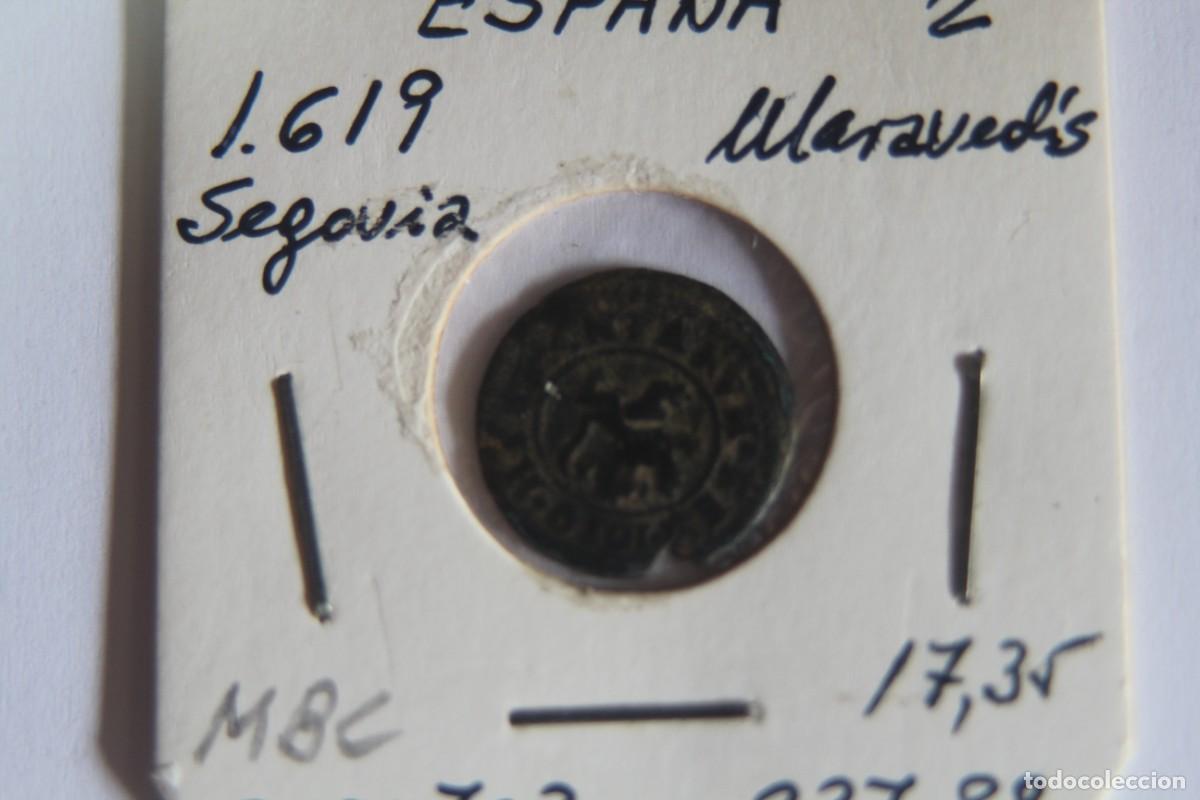 Monedas de Espa&ntilde;a: Moneda de 2 Maraved&iacute;s de 1619 de SEGOVIA en MBC - Foto 1