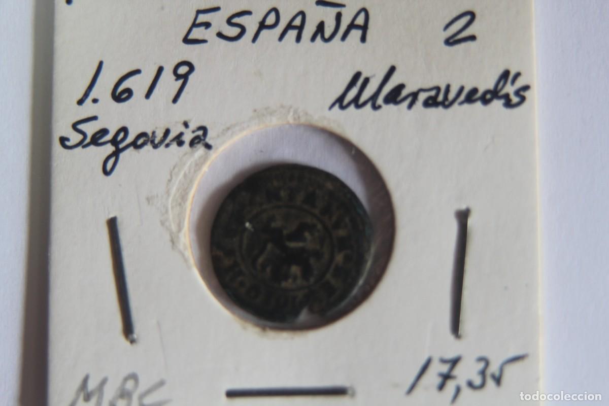 Monedas de Espa&ntilde;a: Moneda de 2 Maraved&iacute;s de 1619 de SEGOVIA en MBC - Foto 2