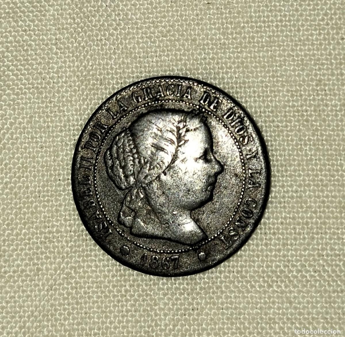 Monedas de Espa&ntilde;a: Moneda medio c&eacute;ntimo 1867 - Foto 1