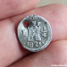 Monedas de España: 1/4 REAL LIMA 1821 DE PLATA