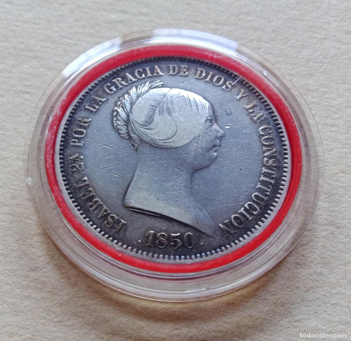Monedas de Espa&ntilde;a: ISABEL II - 20 REALES PLATA - 1850 - Foto 2
