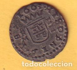 Monedas de Espa&ntilde;a: CUATRO MARAVEDIS DE FELIPE IV CECA DE TRUJILLO 1663 - Foto 2