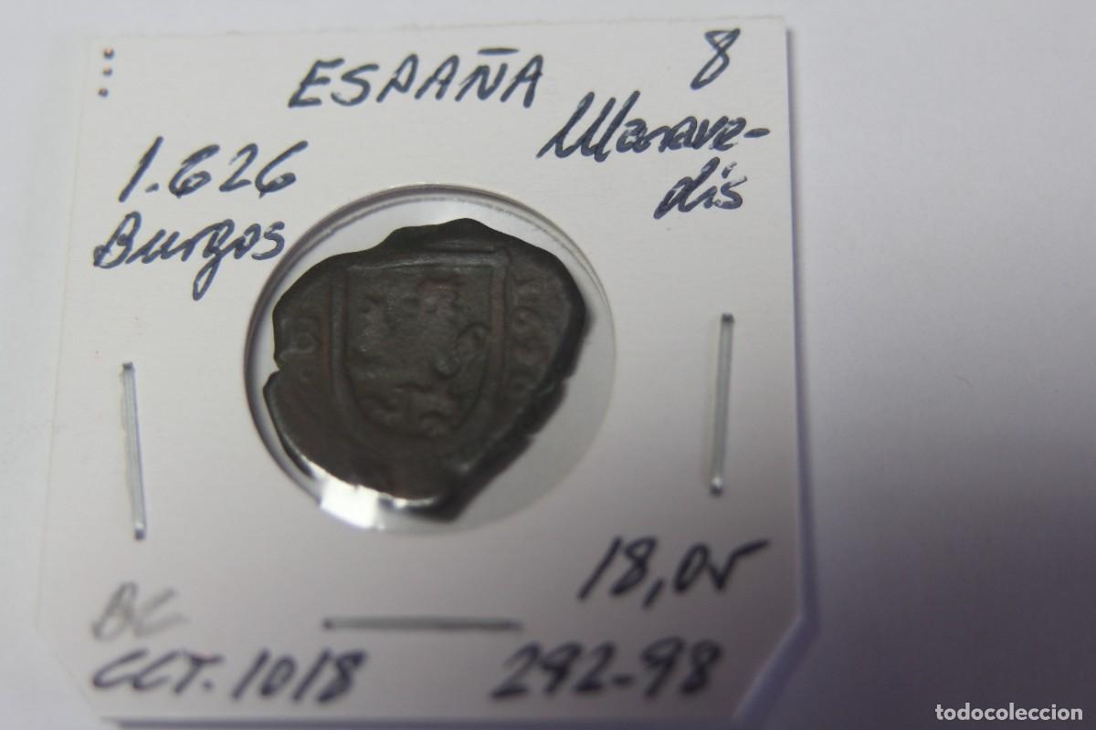Monedas de Espa&ntilde;a: Moneda de 8 Maraved&iacute;s de 1626 CCT 1018 BURGOS en BC - Foto 1