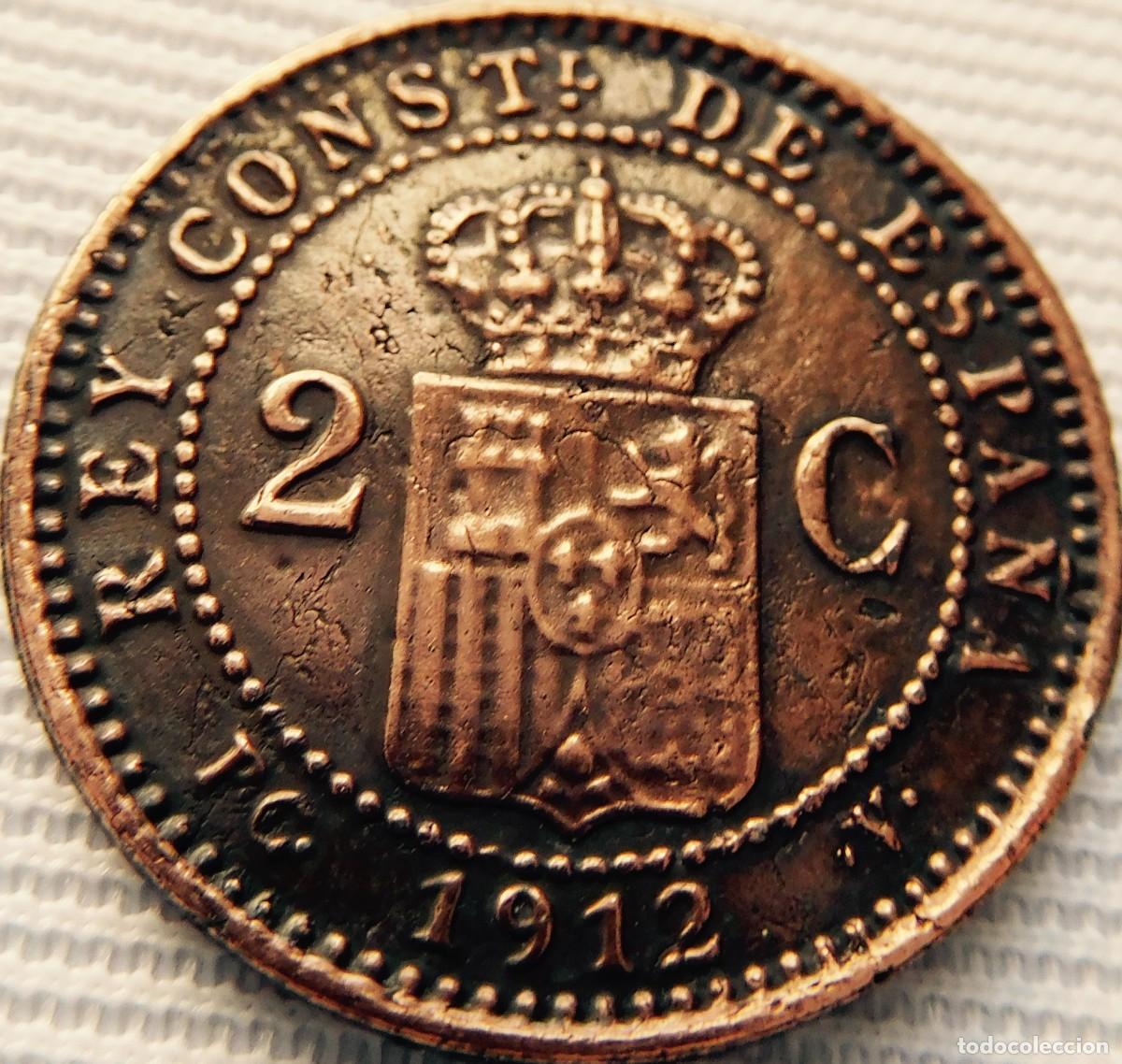 Monedas de Espa&ntilde;a: 2 centimos de Alfonso XIII, 1913 - Foto 2