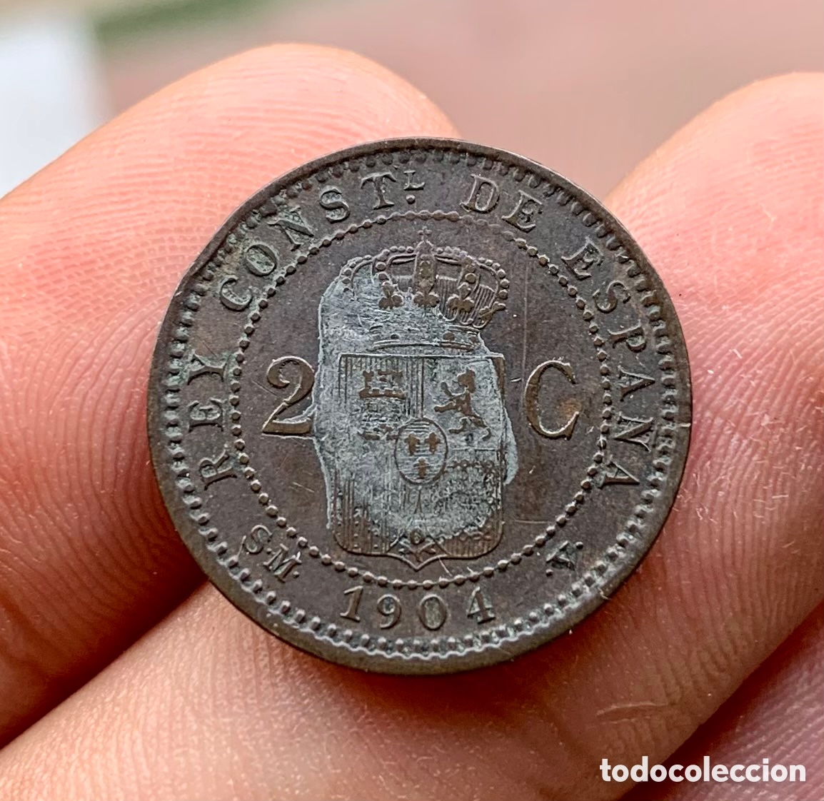 Monedas de Espa&ntilde;a: Moneda 2 Centimos 1904 ALFONSO XIII - Foto 2