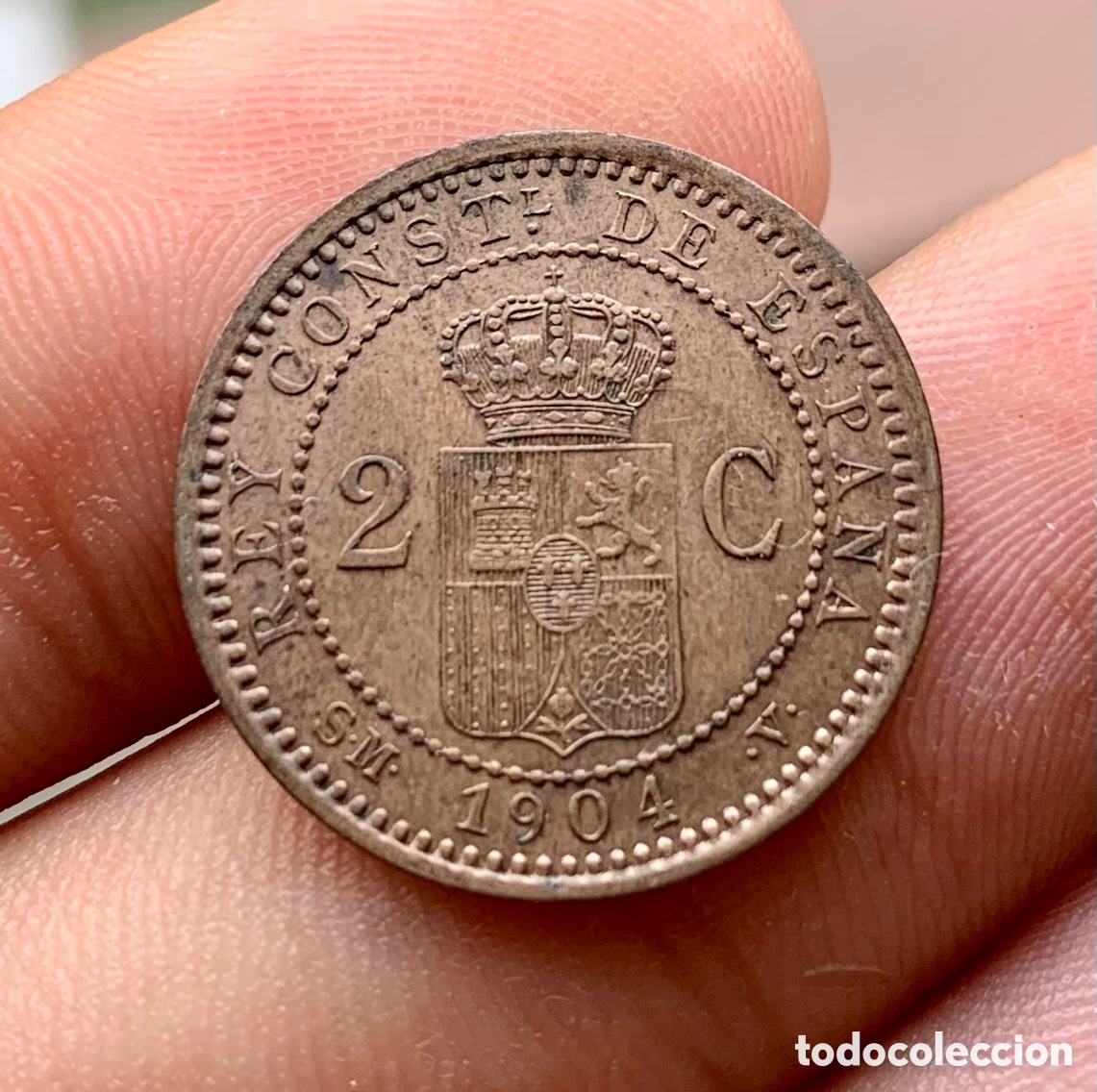 Monedas de Espa&ntilde;a: Moneda 2 Centimos 1904 EBC. Alfonso XIII - Foto 3