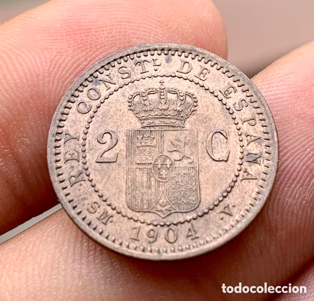 Monedas de Espa&ntilde;a: Moneda 2 Centimos 1904 EBC. Alfonso XIII - Foto 1