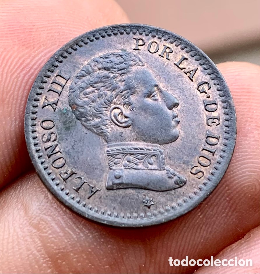 Monedas de Espa&ntilde;a: Moneda 2 Centimos 1905 EBC . Alfonso XIII - Foto 2