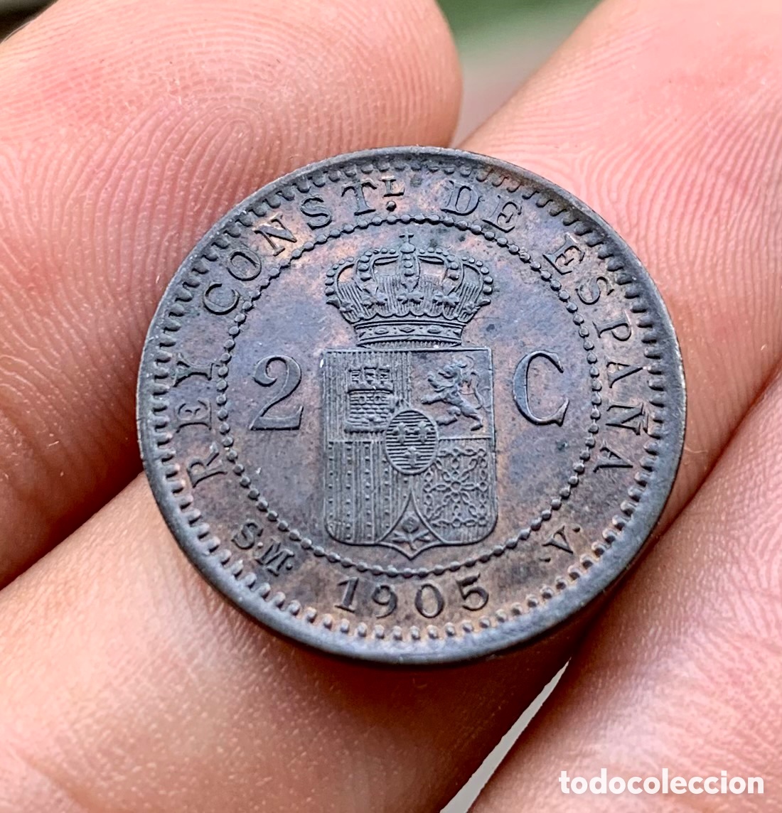 Monedas de Espa&ntilde;a: Moneda 2 Centimos 1905 EBC . Alfonso XIII - Foto 3
