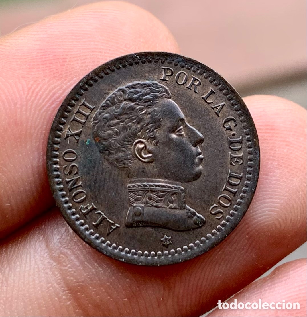 Monedas de Espa&ntilde;a: Moneda 2 Centimos 1905 EBC . Alfonso XIII - Foto 4
