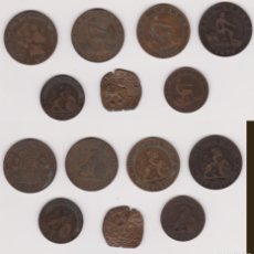 Monedas de España: 7 MONEDAS DE COBRE ANTIGUAS- 2 MARAVEDIS REYES CATOLICOS- DE 5-10 CTS DE 1870-1877