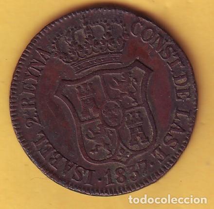Monedas de Espa&ntilde;a: 6 CUARTOS DE ISABEL II A&Ntilde;O 1837 - Foto 2