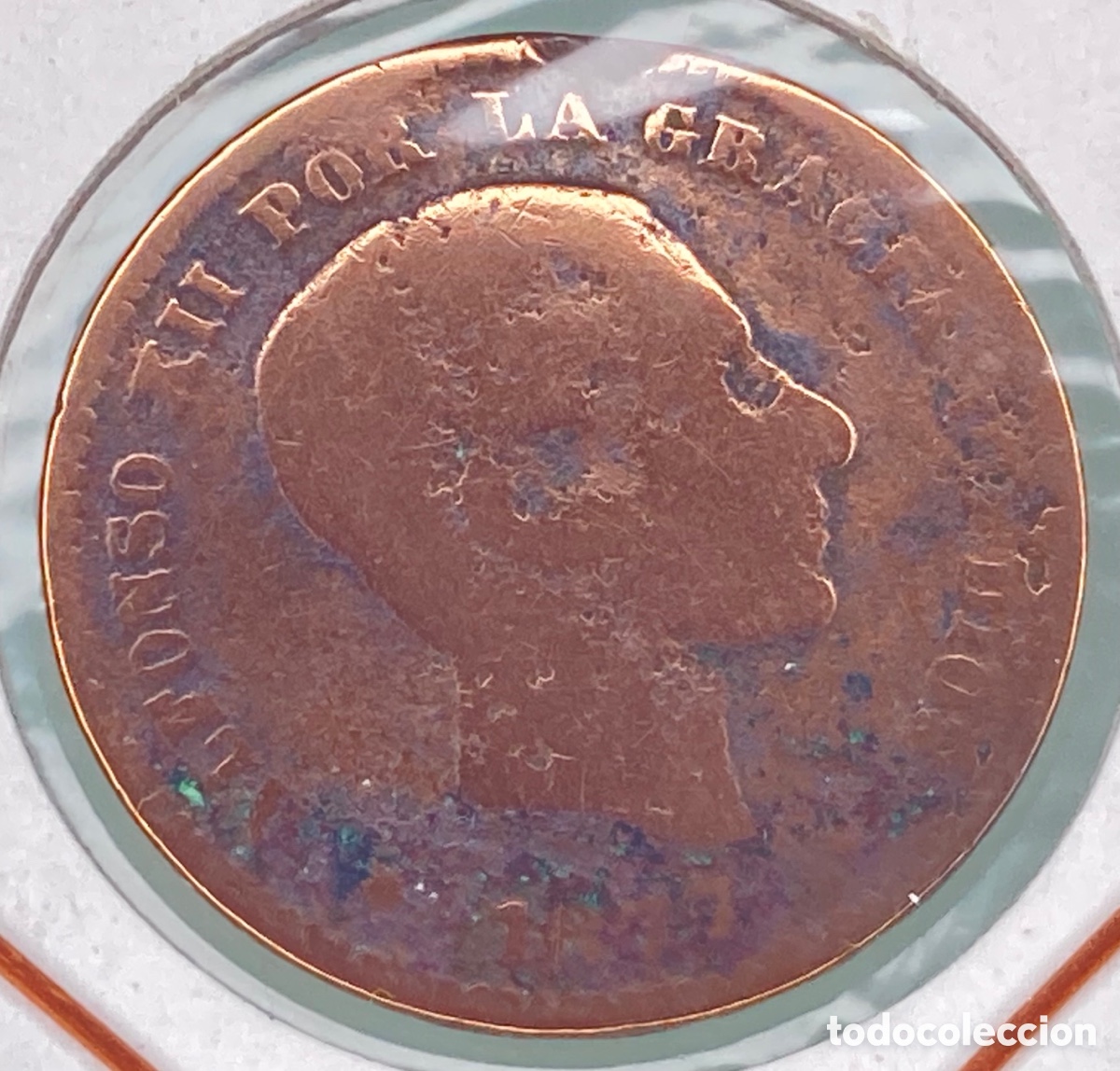 Monedas de Espa&ntilde;a: MONEDA ALFONSO XII 5 CENTIMOS 1877 - Foto 2