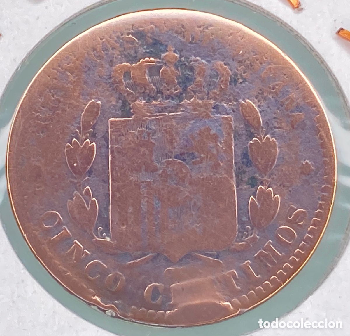 Monedas de Espa&ntilde;a: MONEDA ALFONSO XII 5 CENTIMOS 1877 - Foto 3