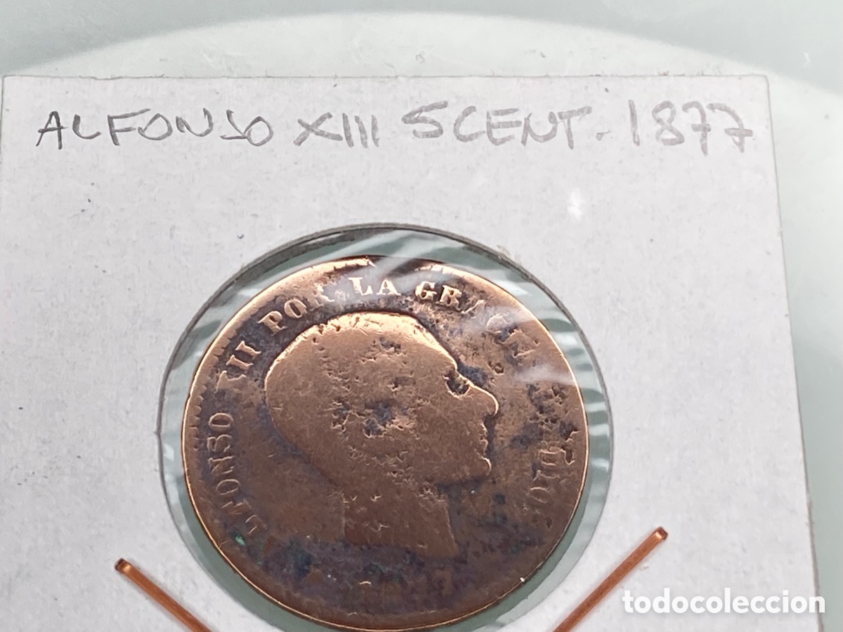 Monedas de Espa&ntilde;a: MONEDA ALFONSO XII 5 CENTIMOS 1877 - Foto 1