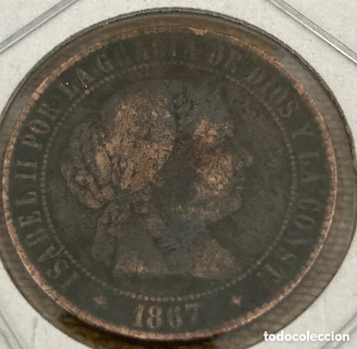 Monedas de Espa&ntilde;a: MONEDA ISABEL II 2 1/2 CENTIMOS DE ESCUDO 1867 - Foto 2