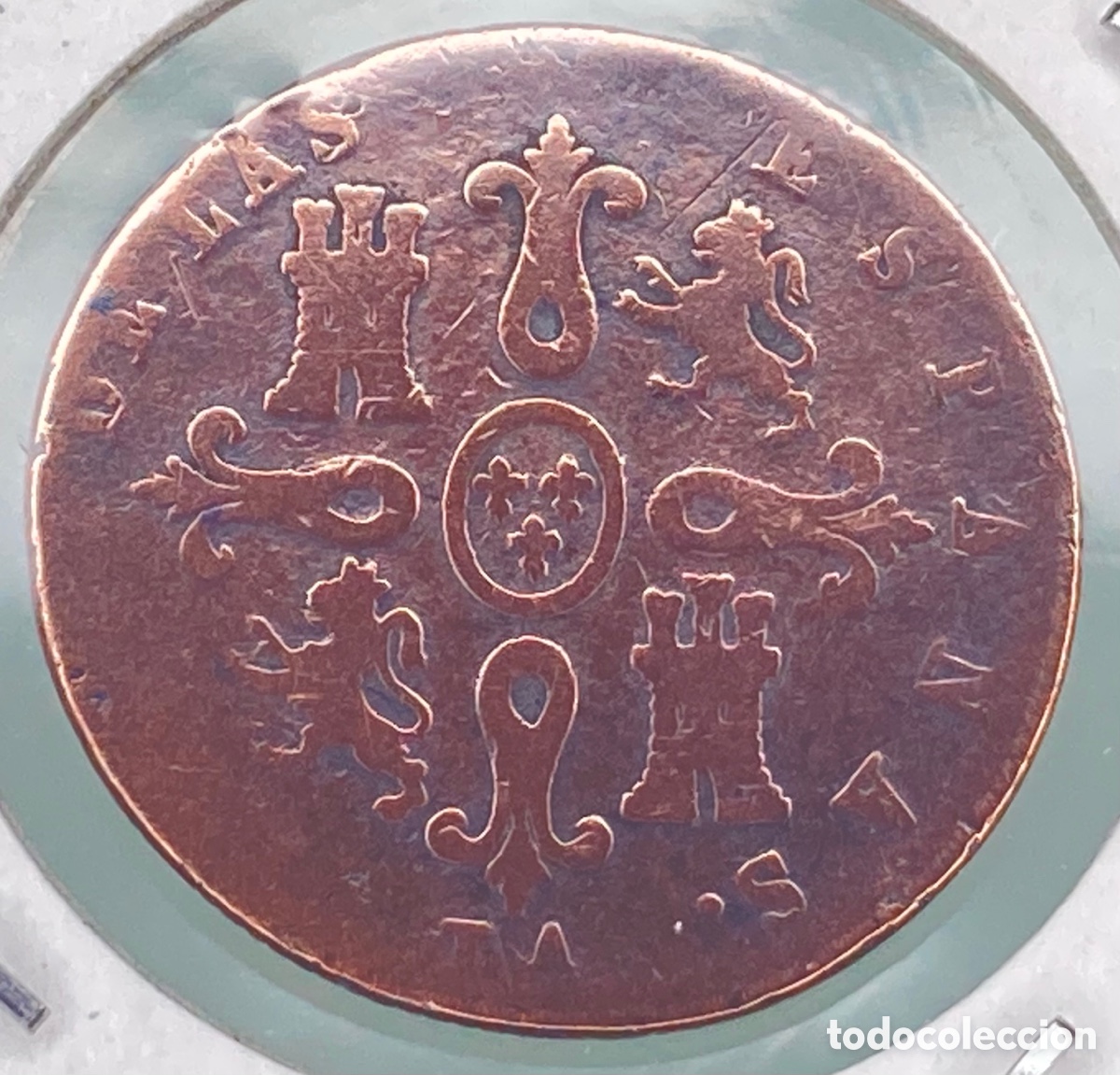 Monedas de Espa&ntilde;a: MONEDA ISABEL II 4 MARAVEDIES 1850 - Foto 3