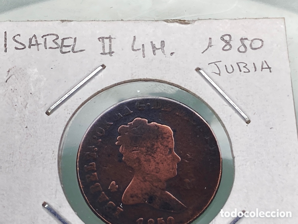 Monedas de Espa&ntilde;a: MONEDA ISABEL II 4 MARAVEDIES 1850 - Foto 1